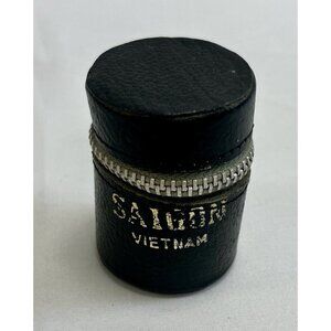 RARE VINTAGE VIETNAM ERA BLACK ZIPPER 35mm FILM CASE CANISTER HOLDER 📸